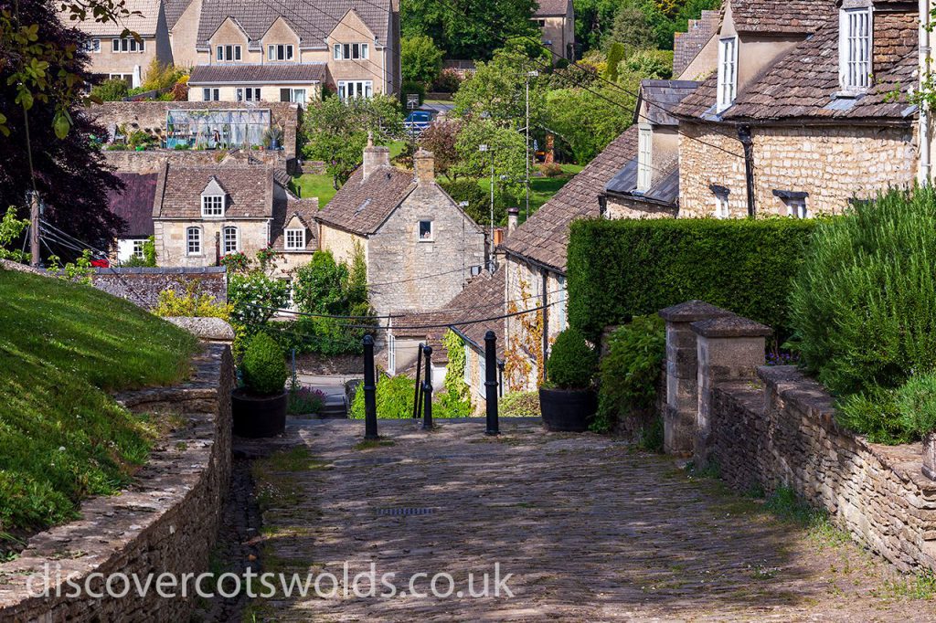 Looking down from the top of the Chipping Steps in Tetbury