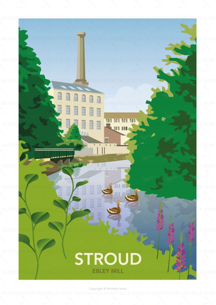 Illustration of Ebley Mill in Stroud