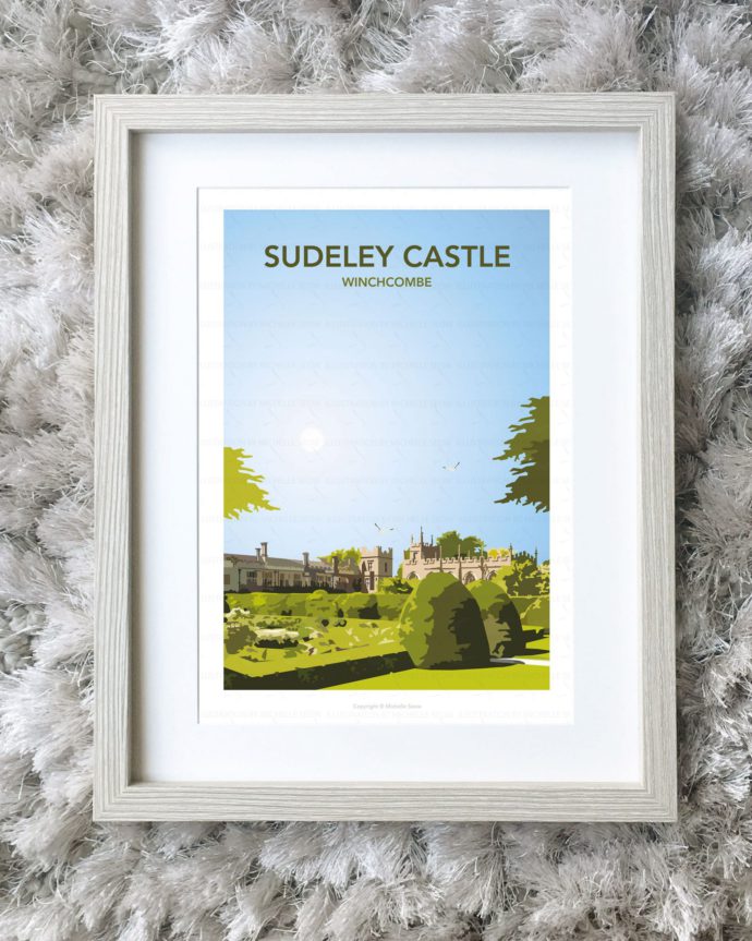 Framed portrait illustration of Sudeley Castle