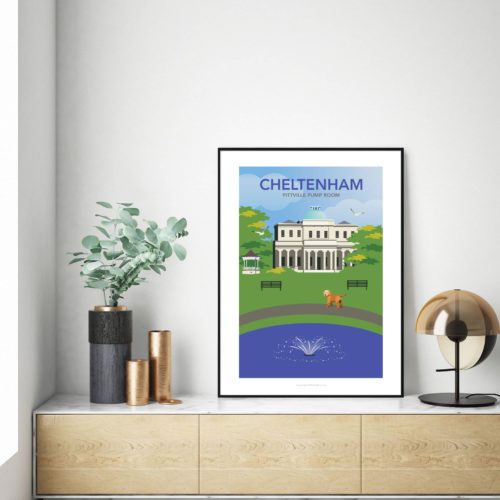 Pittville Park illustrated travel poster