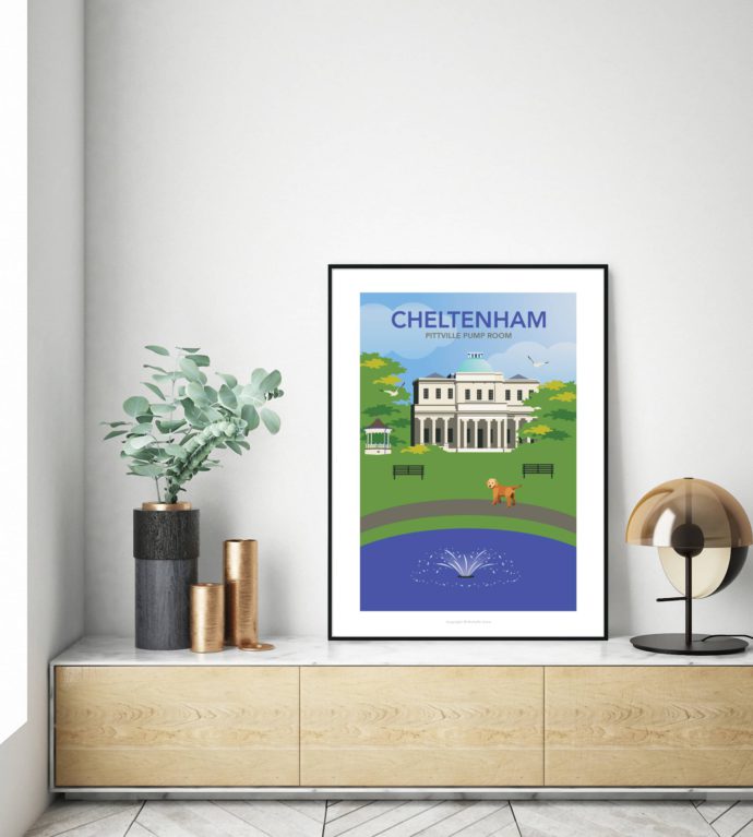 Pittville Park illustrated travel poster